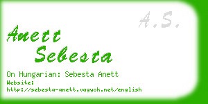 anett sebesta business card